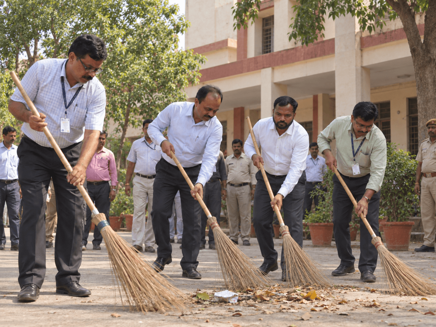 Community members participating in a cleanliness and hygiene initiative